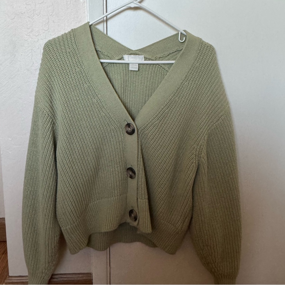 H&M Oversized Sage Green Women's Cardigan